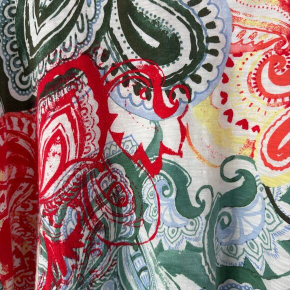 Chicos Top Women Extra Large 3 Blue Floral 3/4 Sleeve Casual Basic V-Neck Blouse - Picture 4 of 6